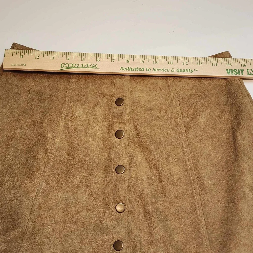 Blue Rain Faux Suede Skirt - Scalloped Edge - Snap Down